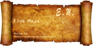 Elek Maja névjegykártya